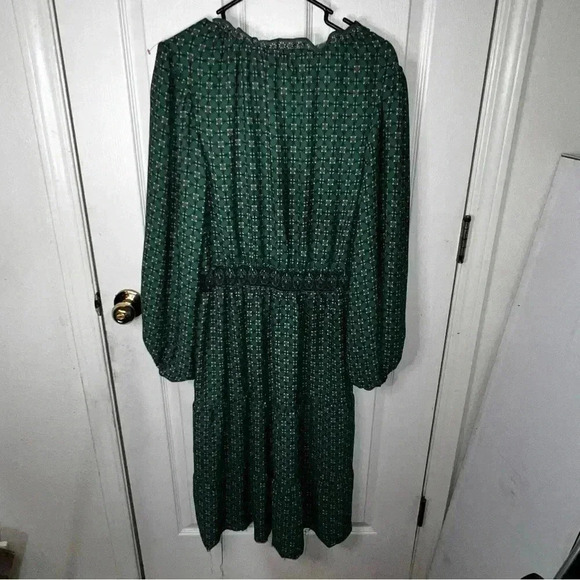 NWT MAX STUDIO Green Geo Print Flowy Midi Dress Extra Large Originally $175 - Picture 4 of 7